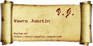 Vavro Jusztin névjegykártya
