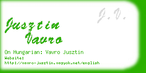 jusztin vavro business card